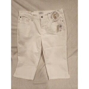 Curve Appeal Jeans White Capri Stretch Denim Women Size 10/30